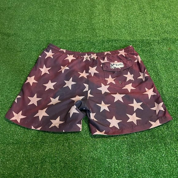 Trunks Surf & Swim Men's Drawstring Easy Care Quick Dry Stars Swim Short Size M - Picture 7 of 11